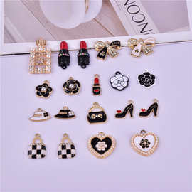 小香风帽子香水瓶包包桃心花朵口红耳环项链挂件洞洞鞋扣配件