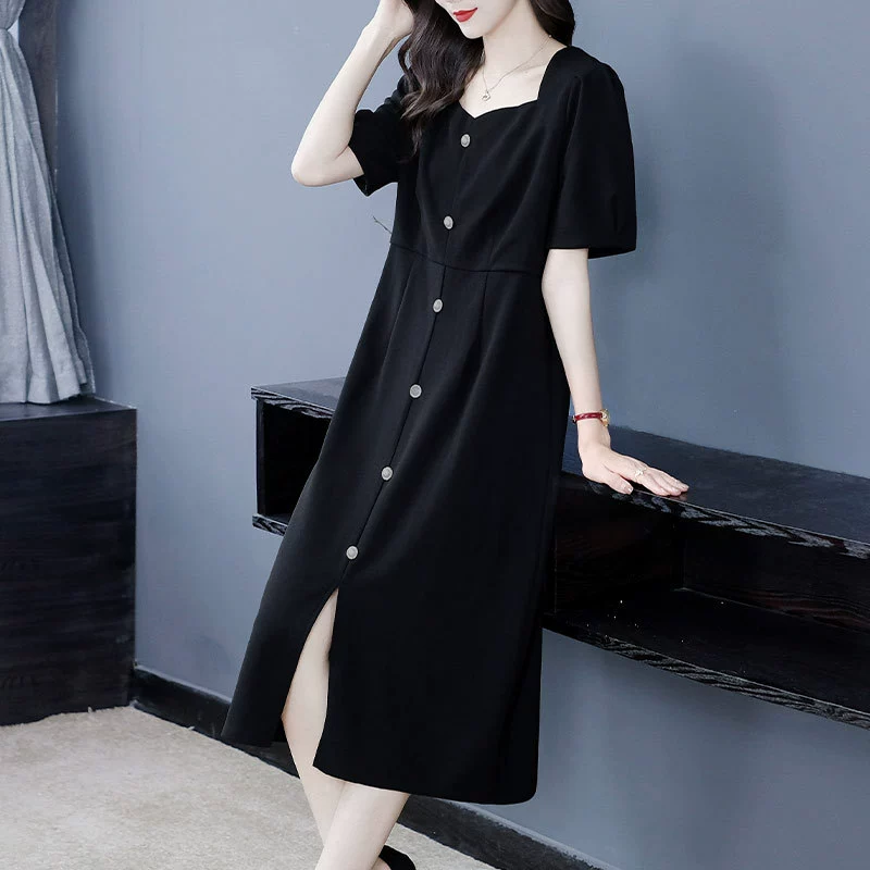 Летнее французское Модное шифоновое платье с длинным рукавом для молодой мамы, увеличивающее женскую одежду среднего возраста