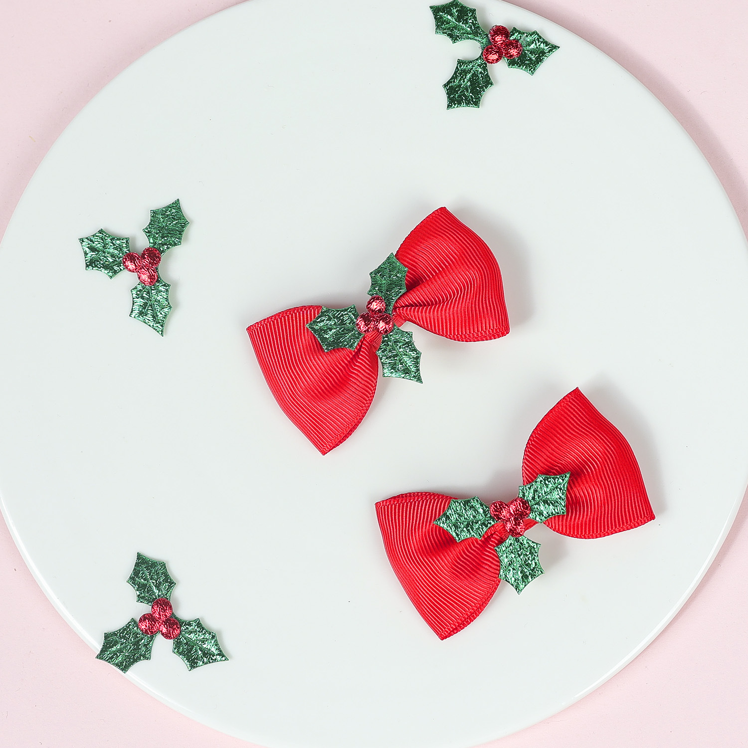 Solid Color, Bow Knot Pattern Kid'S Gender Ethnic Style Style Christmas Ethnic Style Kid'S Solid Color Bow Knot Hair Clip