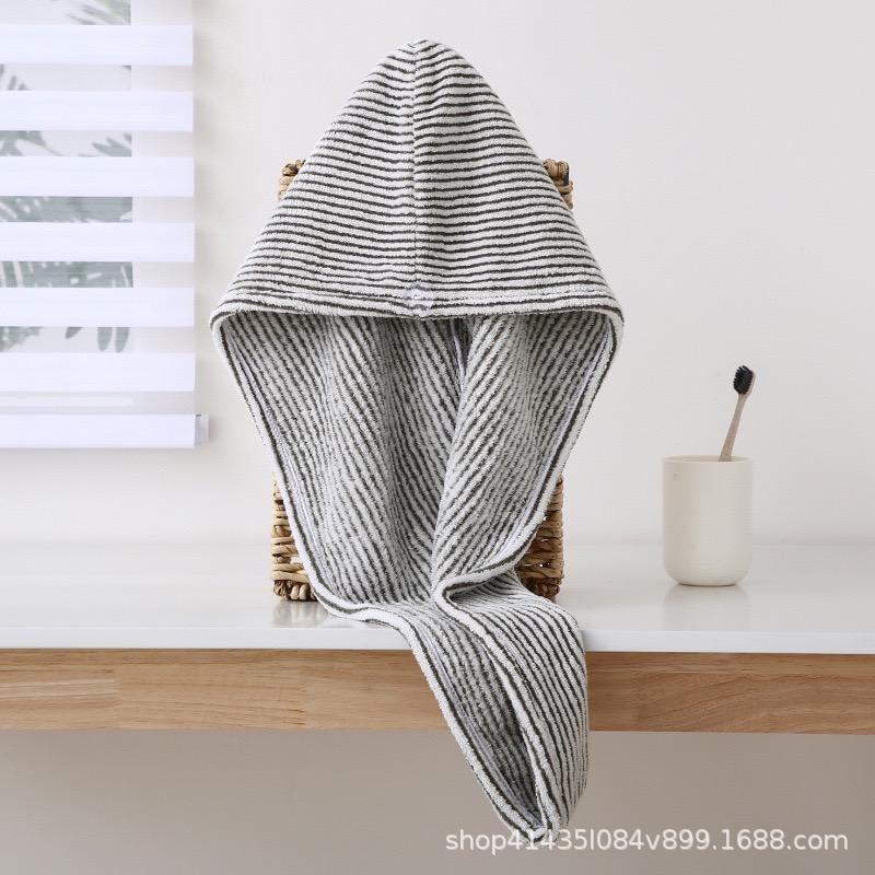 gorra de cabello seco rayado absorción rápida toallas de cabello toallas de cabello largo toallas de cabello seco sombrero de baño otoño invierno para hombres y mujeres