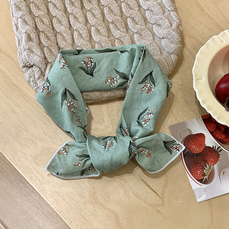Bufandas de seda de algodón y lino correa de cabello pequeña toalla cuadrada para mujeres primavera y otoño nueva moda coreana bufandas calientes de cuello bufandas