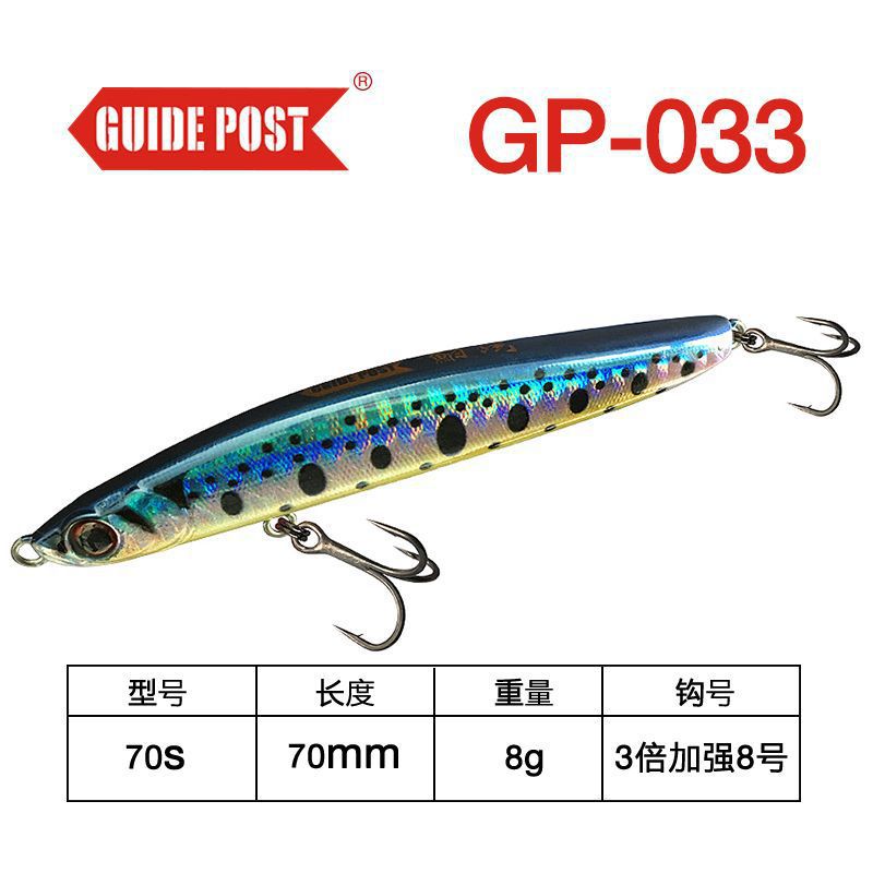 ↑ agua sumergida: GP - 033 color 8 g / 7cm - Lista de compras obligatorias