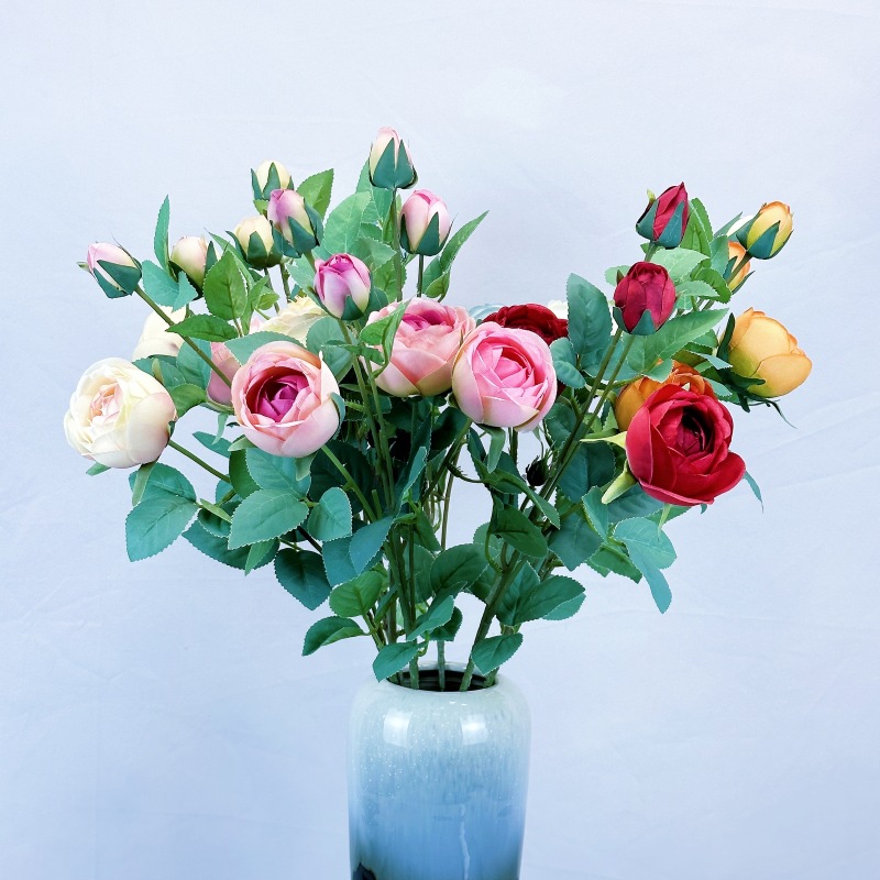 Estilo Europeo 4-cabeza imperial concubina Rosa flor artificial imperial concubina Rosa casa decoración suave boda falsa flor tiro accesorios Flor de seda al por mayor