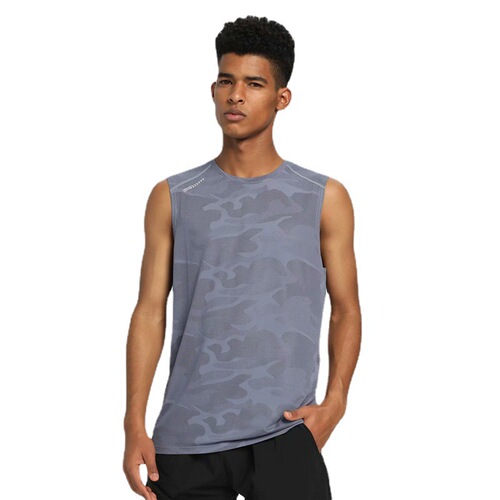 Men's  Summer Camouflage Moisture-Wicking Exercise Tank Top Fitness Training Top Running Shirt Casual Hoodie