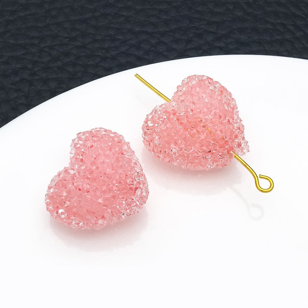 1 pink transparent acrylic heart 17*19mm-2.8g-23733