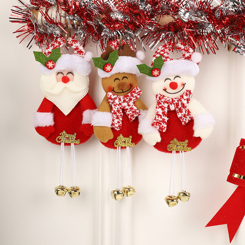 クロスボーダーのクリスマスのペンダントの装飾品の漫画のサンタクロースのヘラジカはクリスマスツリーの鈴のリュックサックの携帯電話のペンダントを飾ります。|undefined