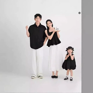新款亲子摄影主题服装新中式潮款影楼全家福一家三口拍照亲子服装