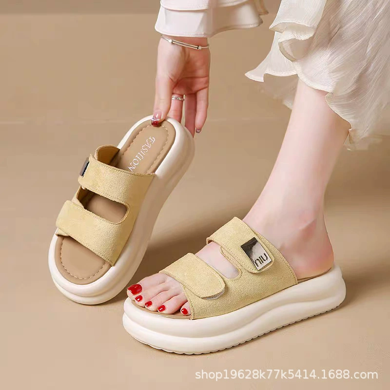 Бёкен Тапки женские наизранные 2025 новые плоские женские сандалии с юбкой Пляжные сандалии