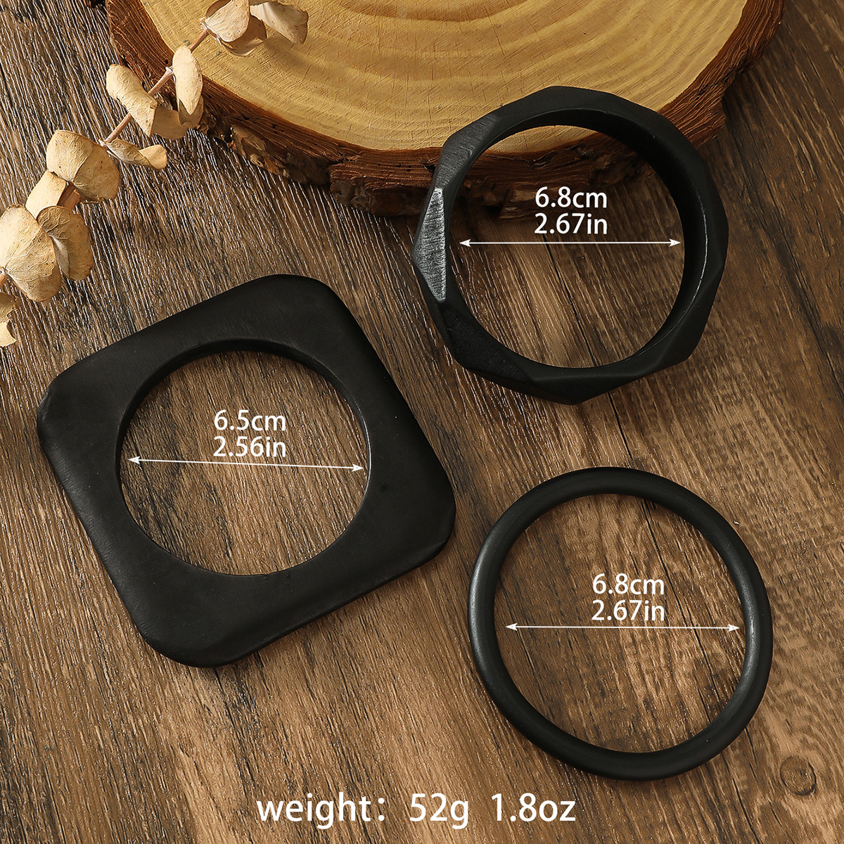 Solid Color Retro Classic Style Wood Bangle Wholesale display picture 16