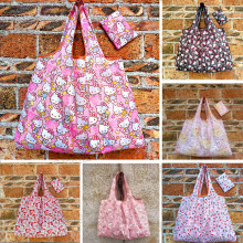 现货大容量可爱轻便环保购物袋便携折叠袋卡通买菜包210D大号KT