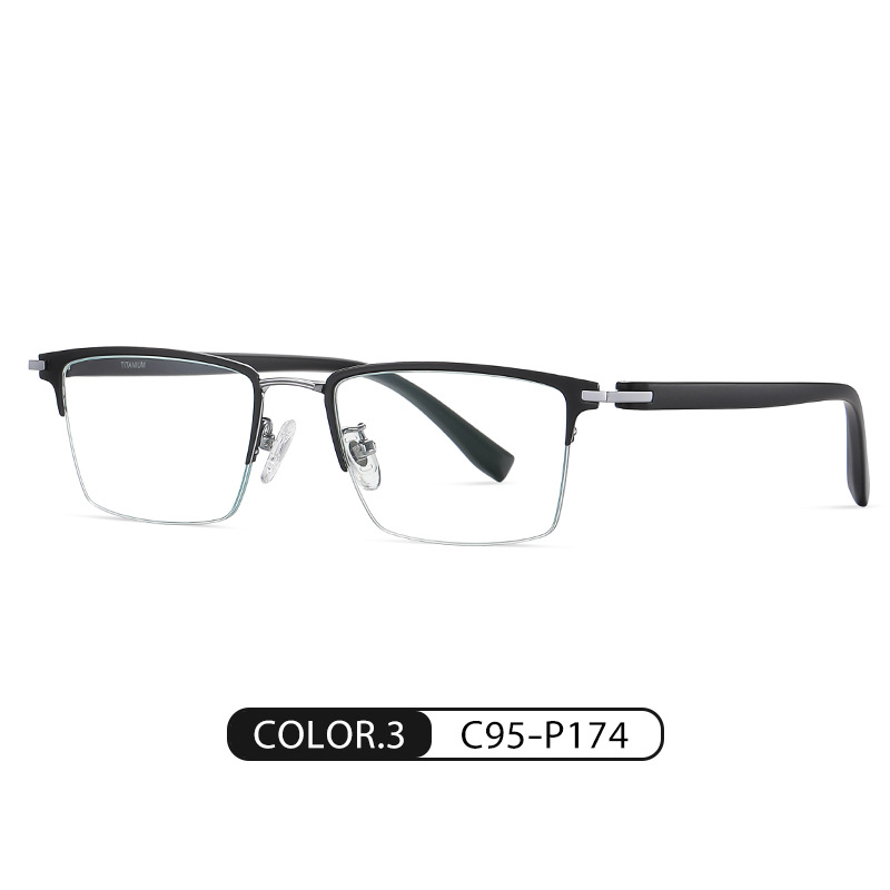 En stock nuevas gafas de titanio puro ST6213 hombres de negocios anti-azul gafas de luz TR gafas de pierna puede ser equipado con gafas de miopía