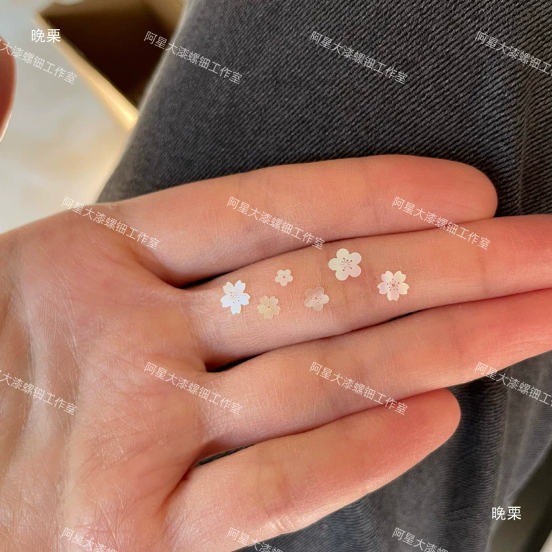 Cherry blossom mother-of-pearl piece white butterfly shell piece mother-of-pearl piece large lacquer lacquer painting lacquer art inlay material mother-of-pearl flower