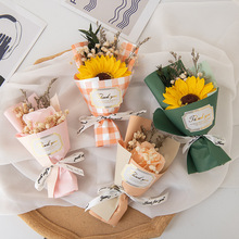 假花小花束玫瑰向日葵太阳花香皂花礼品配饰手工花批发跨境小花束