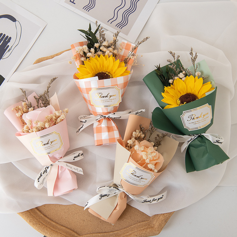 Fake Flower Small Bouquet Roses Sunflowers Soap Flowers Valentine's Day Graduation Gifts Handmade Flowers Wholesale Cross-Border