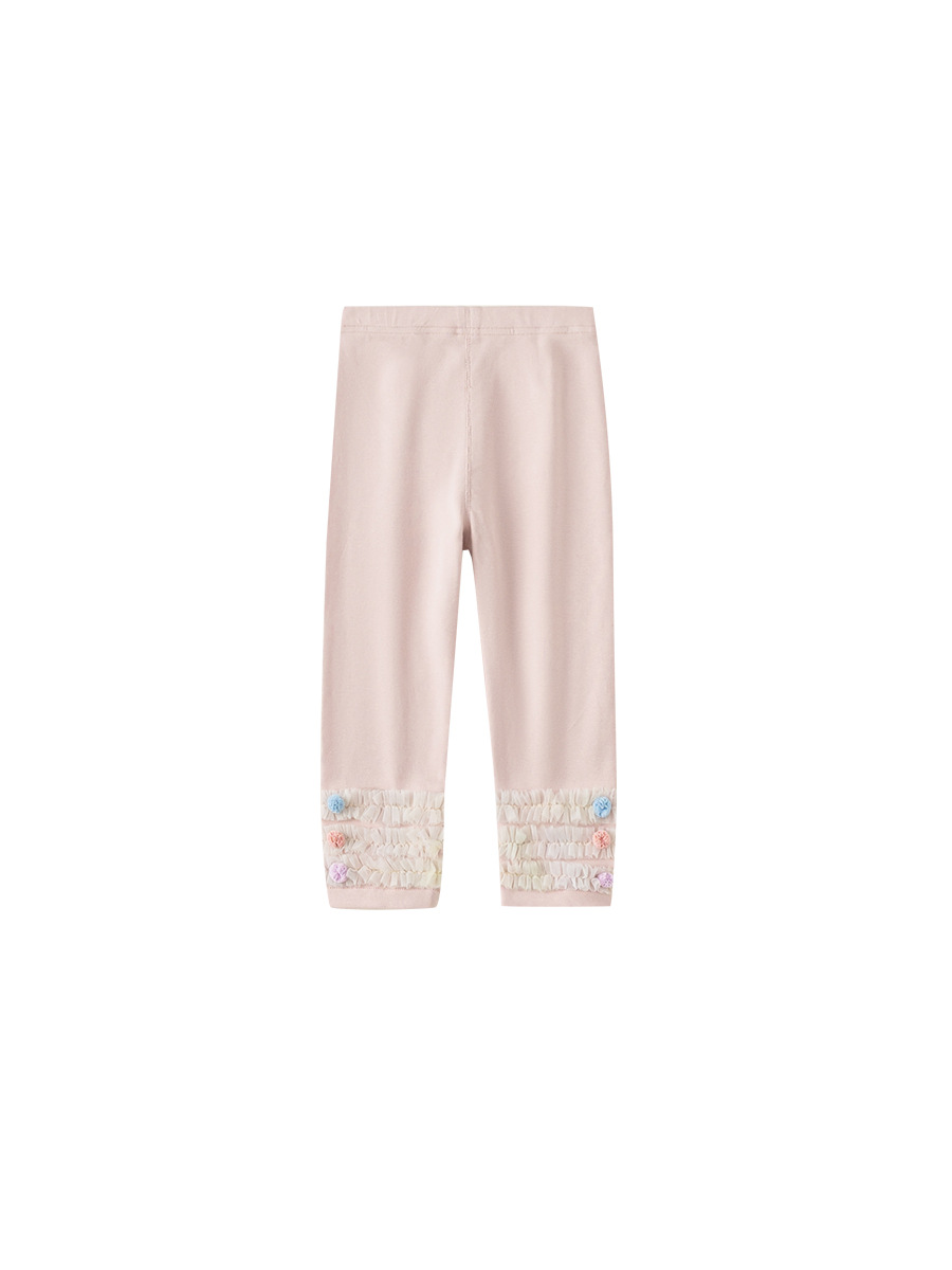 Youbao ropa para niños leggings para niñas primavera y otoño nuevos pantalones de encaje de malla para niños pantimedias de color sólido para niñas
