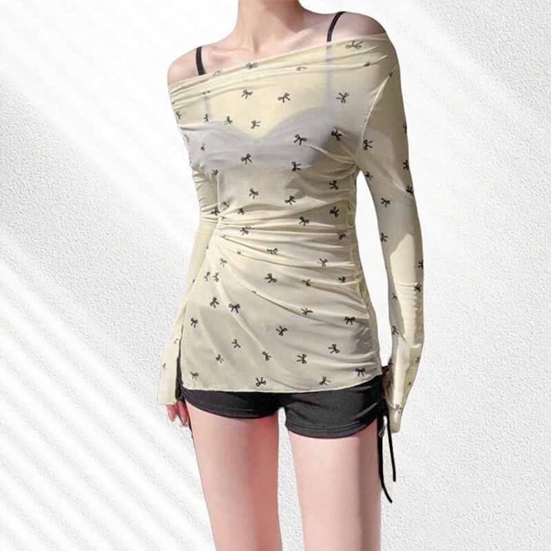 2025 nuevo traje de baño de estilo puro para mujer blusa de protección solar de manga larga con cuello halter bikini traje de baño con correa dividida