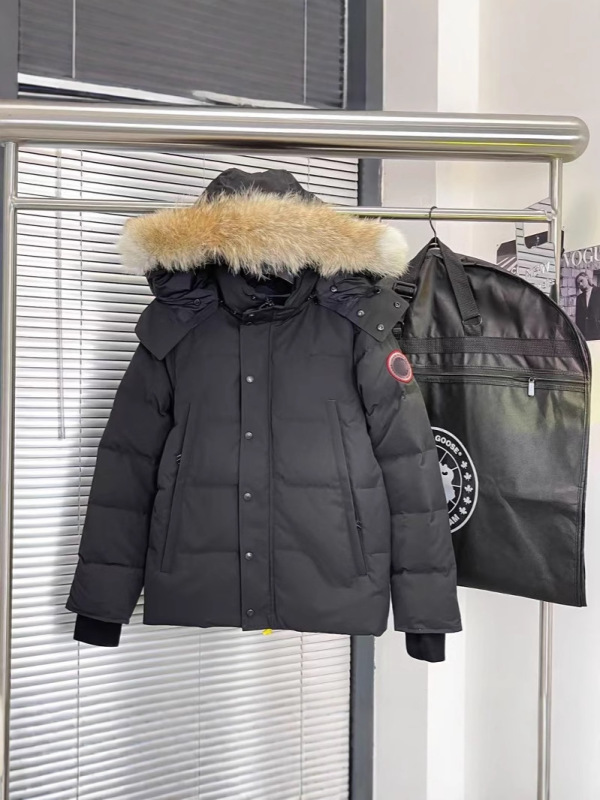 新款高端大鹅大口袋男羽绒服连帽加厚保暖防风毛领夹克女毛领外套|undefined