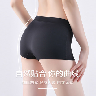 Black Safety Pants Anti-Exposure Women's Summer Non-Curling Ice Silk Seamless Butt Lift Insurance Underwear Two-In-One Leggings