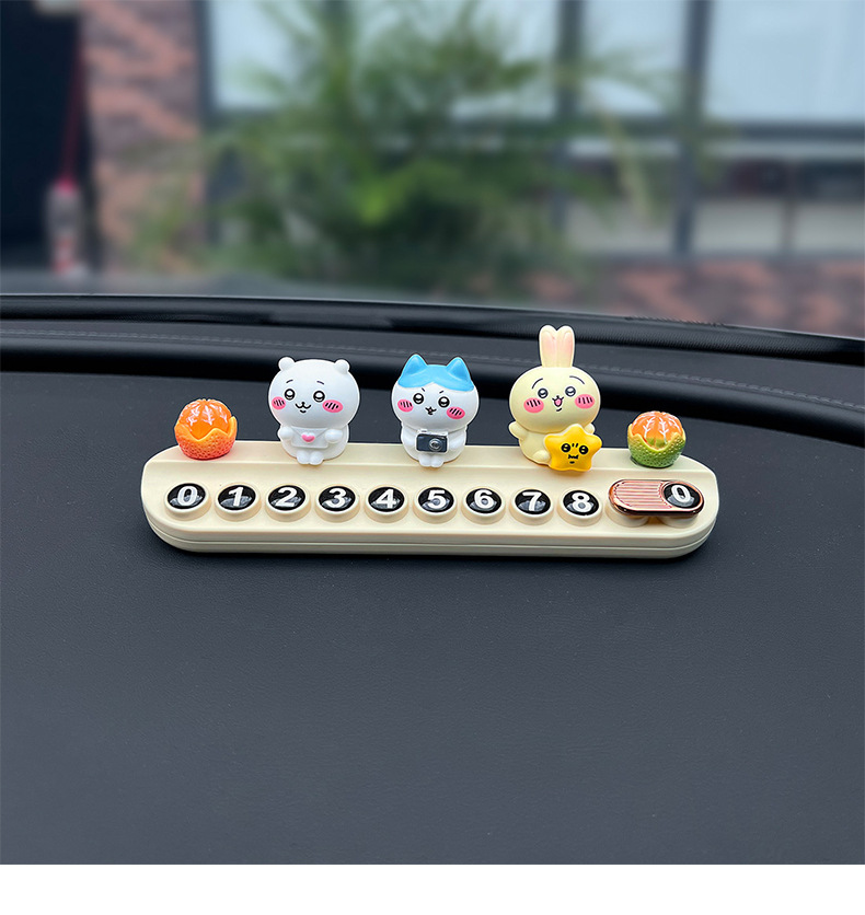 Creative Cartoon Car Number Plate, Temporary Parking Sign, Phone Number for Moving the Car, Cute Car Decoration for Women