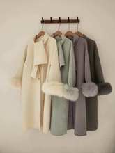 新款南洋千金法式温柔风气质感毛呢外套女冬季毛茸茸中长款大衣外