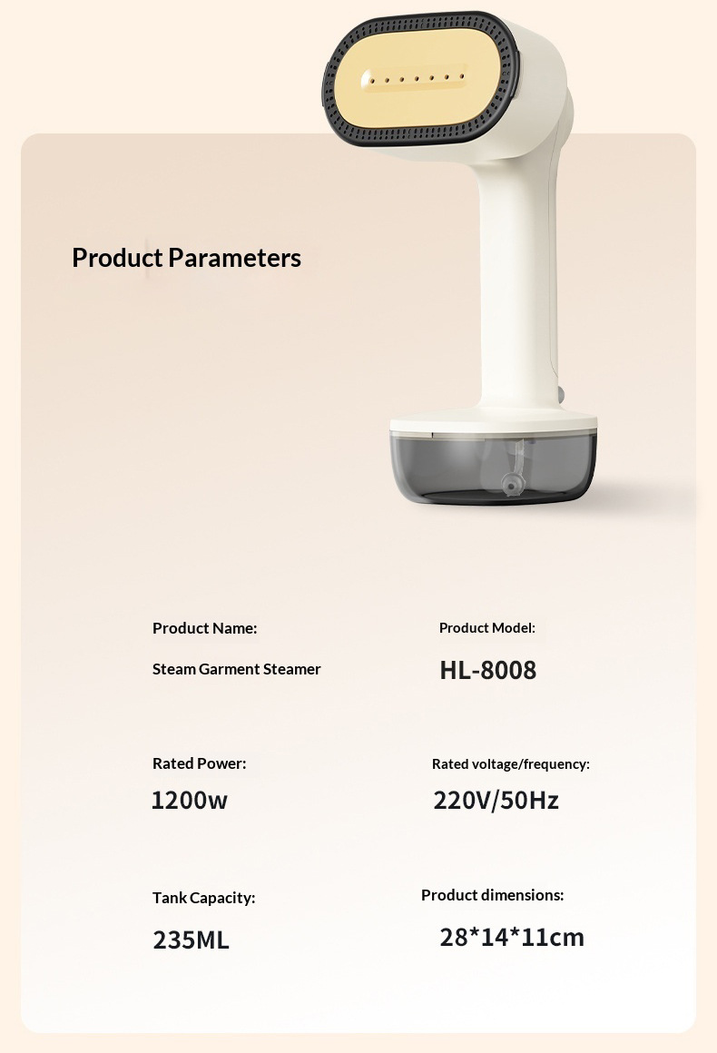 Adhesive Hanging Garment Steamer, Two-Level Suction, Dry and Wet