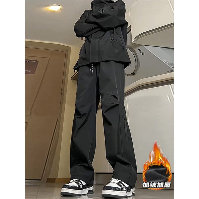 Outdoor Sports Pants for Men, Autumn and Winter, Fleece-Lined, Windproof, Waterproof, Hiking Pants, Straight-Leg American-Style Functional Work Pants Outdoor Sports Pants for Men, Autumn and Winter, Fleece-Lined, Windproof, Waterproof, Hiking Pants, Straight-Leg American-Style Functional Work Pants