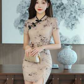 夏季新款旗袍款足疗技师连衣裙女高端休闲养生会所采耳柔式工作服