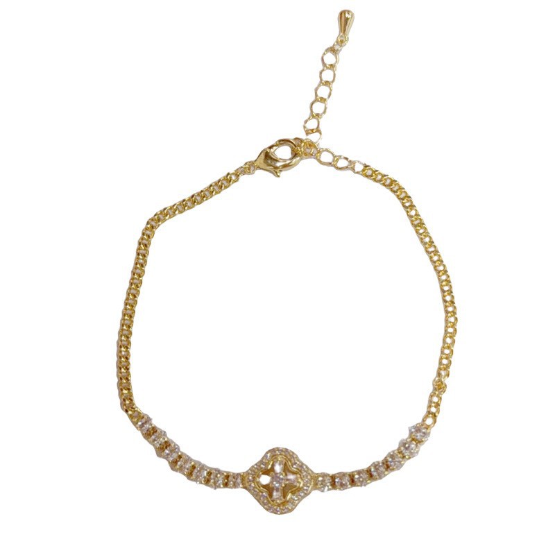 Moda de nicho, personalidad única, tendencia, pulsera de circón, diseño de todo fósforo de lujo ligero para mujer, joyería de sentido simple y avanzado al por mayor