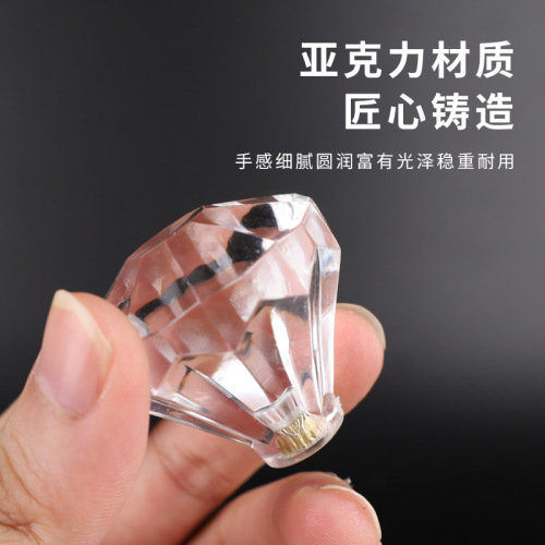 Transparent acrylic handle diamond crystal handle single-hole wardrobe drawer knob jewelry box pot lid handle