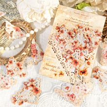 糖诗繁花一隅系列贴纸包15张 复古镂空蕾丝手帐边角贴素材 6款