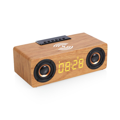 K1 Wireless Charging Clock Bluetooth Speaker, Wooden Card-Slot USB Drive Computer Audio System – Factory Direct Supply, Private Mold Design
