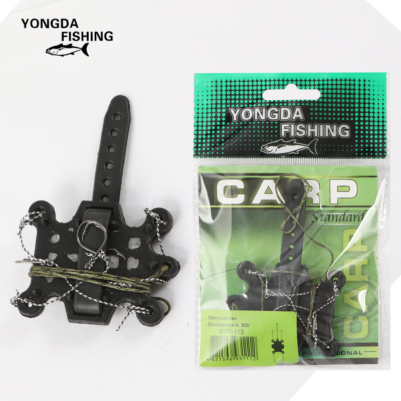 Cross-border European-style carp fishing kit with plastic hooks, bottom-anchoring bait device, feeder fishing bait device, and high-strength fishing line set