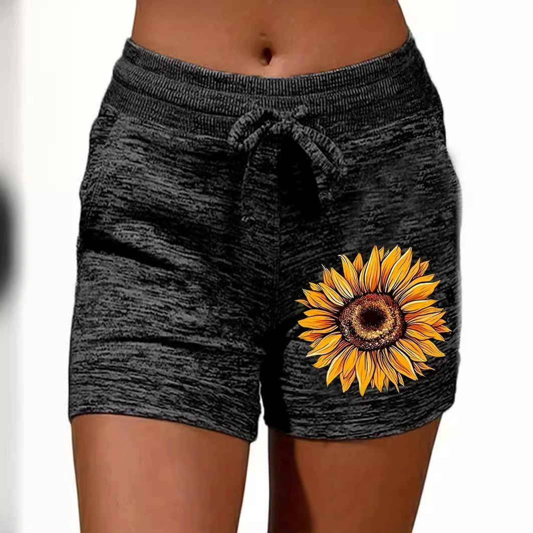 Шорты с принтом женские европейские и американские трансграничные свободные пляжные шорты женские