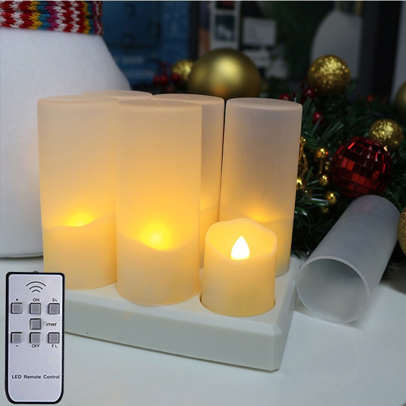Vela digital con control remoto para Halloween, decoración del hogar de cumpleaños, lámpara de té con carga USB, lámpara de vela LED de plástico artificial
