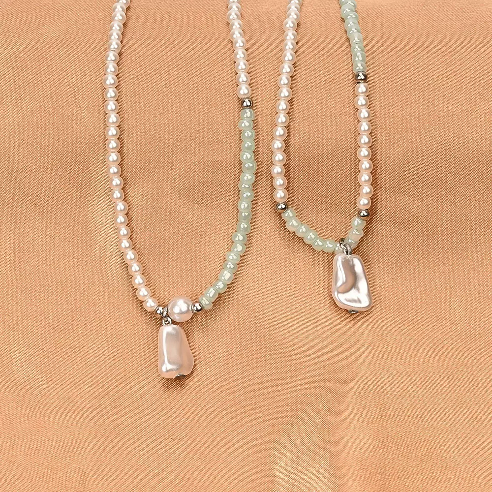 2025爆款韩版气质时尚简约大气高级感ABS珍珠项链手链套装