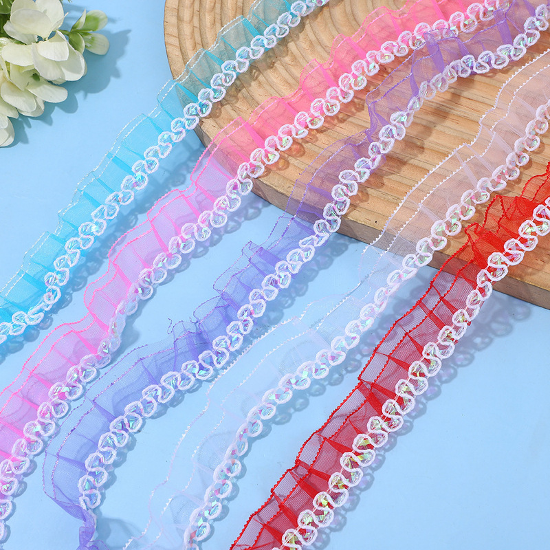 2.5 Lace Trim DIY Clothing and Hair Accessory Materials Polyester Material Wide Ruffle Edge DIY Skirt Hem 2.5 Lace Trim DIY Clothing and Hair Accessory Materials Polyester Material Wide Ruffle Edge DIY Skirt Hem