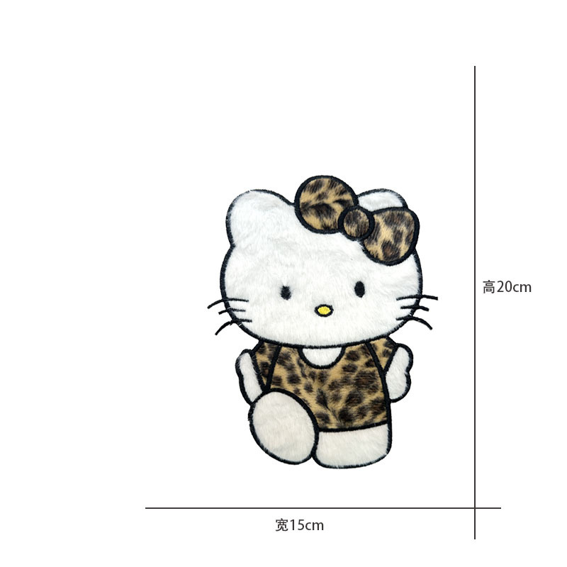 Cartoon al por mayor bordado por computadora kt pegatinas de tela de gato Sanliogou diy pegatinas de parche tejido cesta de ropa adorno accesorios pegatinas