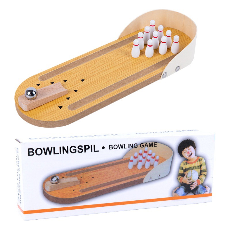メーカー卸売り児童知育木製玩具ミニボウリング乳幼児親子インタラクティブデスクトップボールゲーム