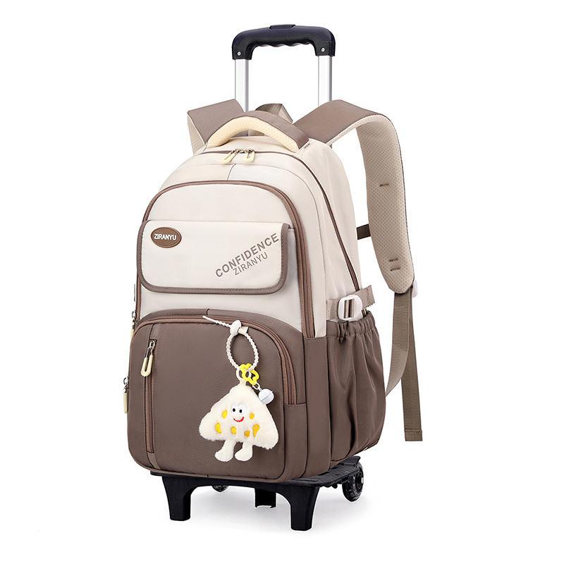 Peces naturales, mochila de tirón para estudiantes de secundaria de tres a seis grados, mochila de hombro de gran capacidad para escalar escaleras