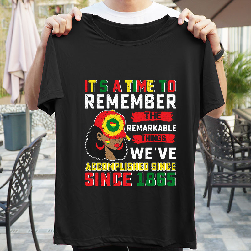 Juneteenth Juneteenth 2026 Black History Day Letter Print Short Sleeve T-Shirt