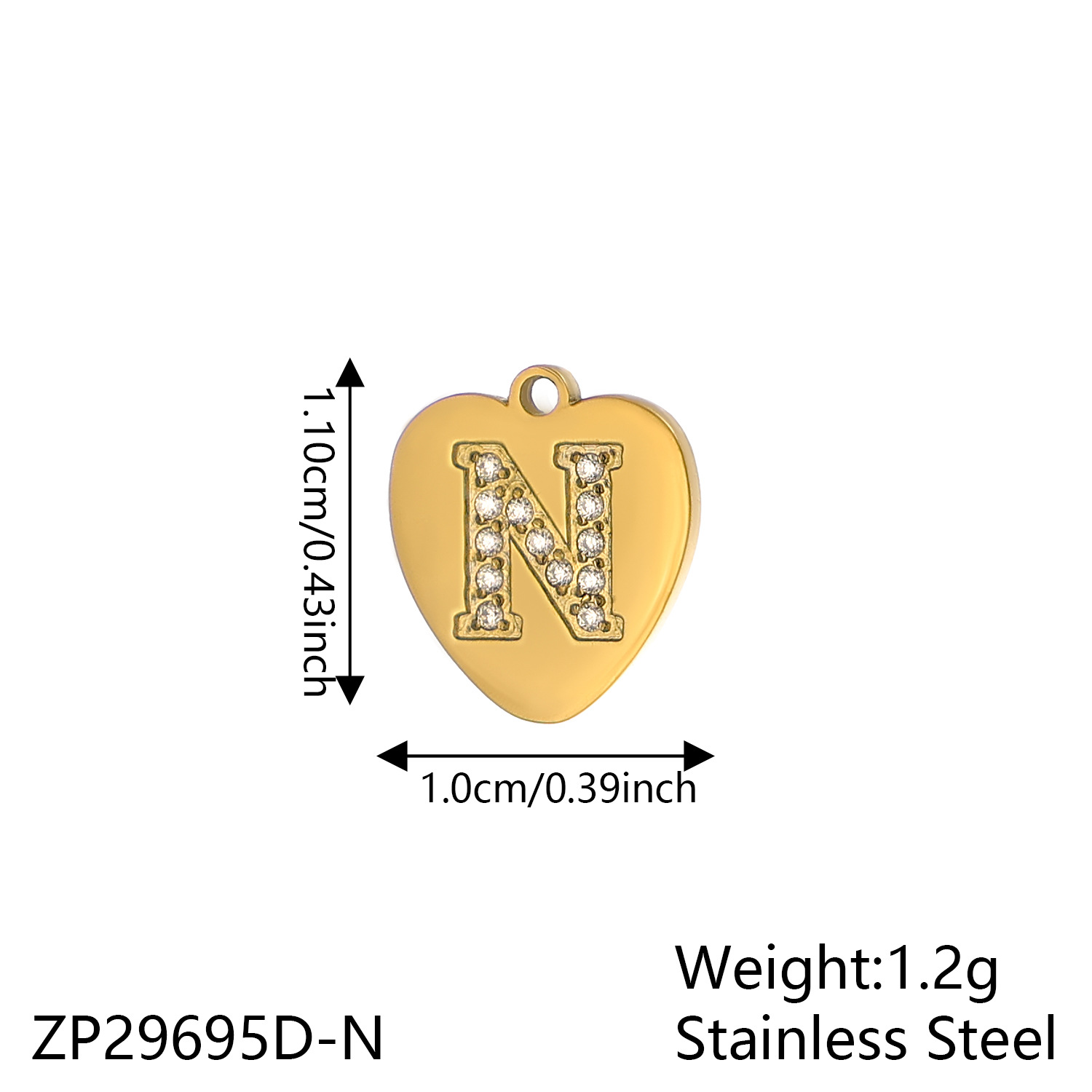 3g Weight Pendant, Chain Jewelry Making Type Zircon Inlay Material DIY Jewelry Accessories Classification 1 Piece Quantity 304 Stainless Steel Material Letter, Heart Shape Pattern Inlay Design Simple Style, Classic Style Style 1 Piece 304 Stainless Steel Zircon Letter Heart Shape Pendant Chain 12