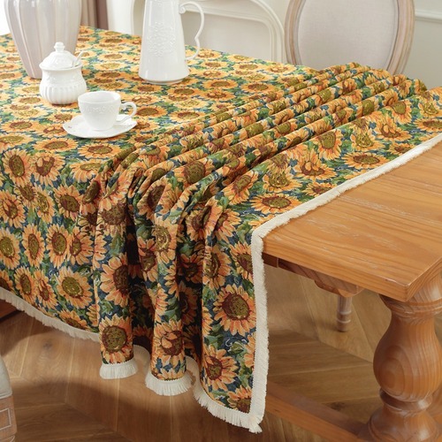 American cotton and linen geometric tablecloth, ethnic style table runner, Bohemian rectangular dining tablecloth, tea table runner