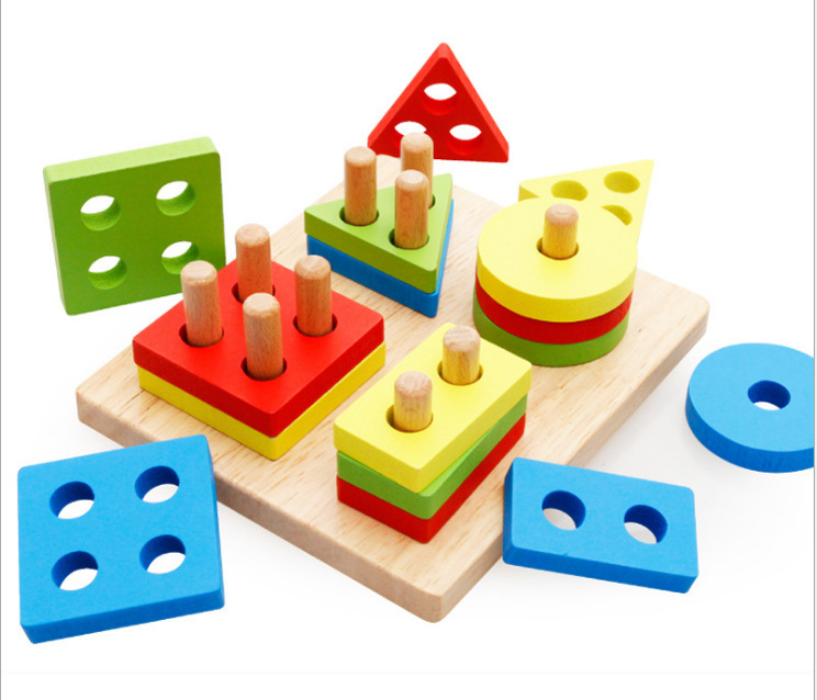 Bloques de construcción de la columna forma geométrica a juego bebé cognitiva educación temprana juguetes educativos para niños y niñas 2-3-5 años