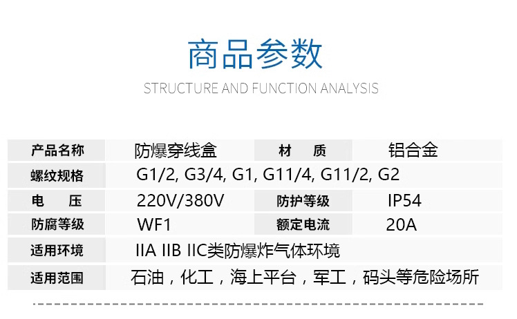 防爆穿线盒参数
