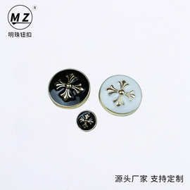 供应 品质金属点油画漆手缝穿孔大衣毛衣休闲钮扣 时装纽扣 批发