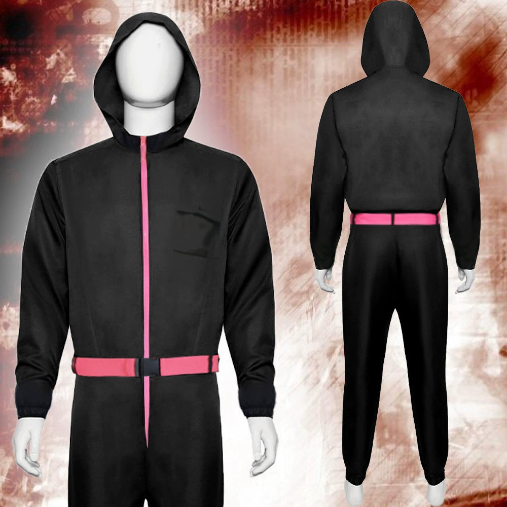 Корейский фильм, игра, бумажный дом, карнавальный костюм Дали, черный комбинезон Дали, косплей на Хэллоуин