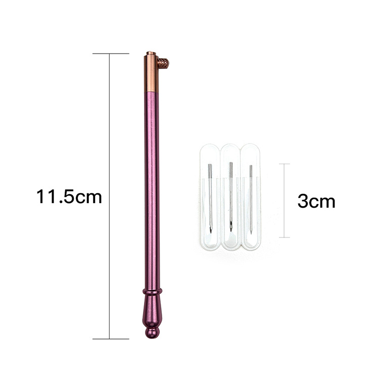 Herramienta de bordado francés transfronterizo Mango de haya Bordado francés Ganchillo Anverso y reverso Lentejuelas con cuentas Gancho hecho a mano