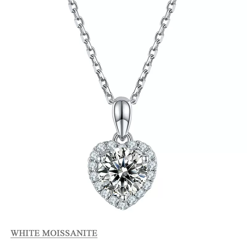 轻奢水滴梨形项链送女友带证书s925纯银项链1克拉莫桑石吊坠