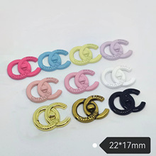 双C小香风带锁扣百搭潮流服饰发饰发夹手机壳配件22*17MM