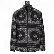 2025秋季新款高端男士印花长袖衬衫时尚休闲轻奢轻薄透气网红上衣